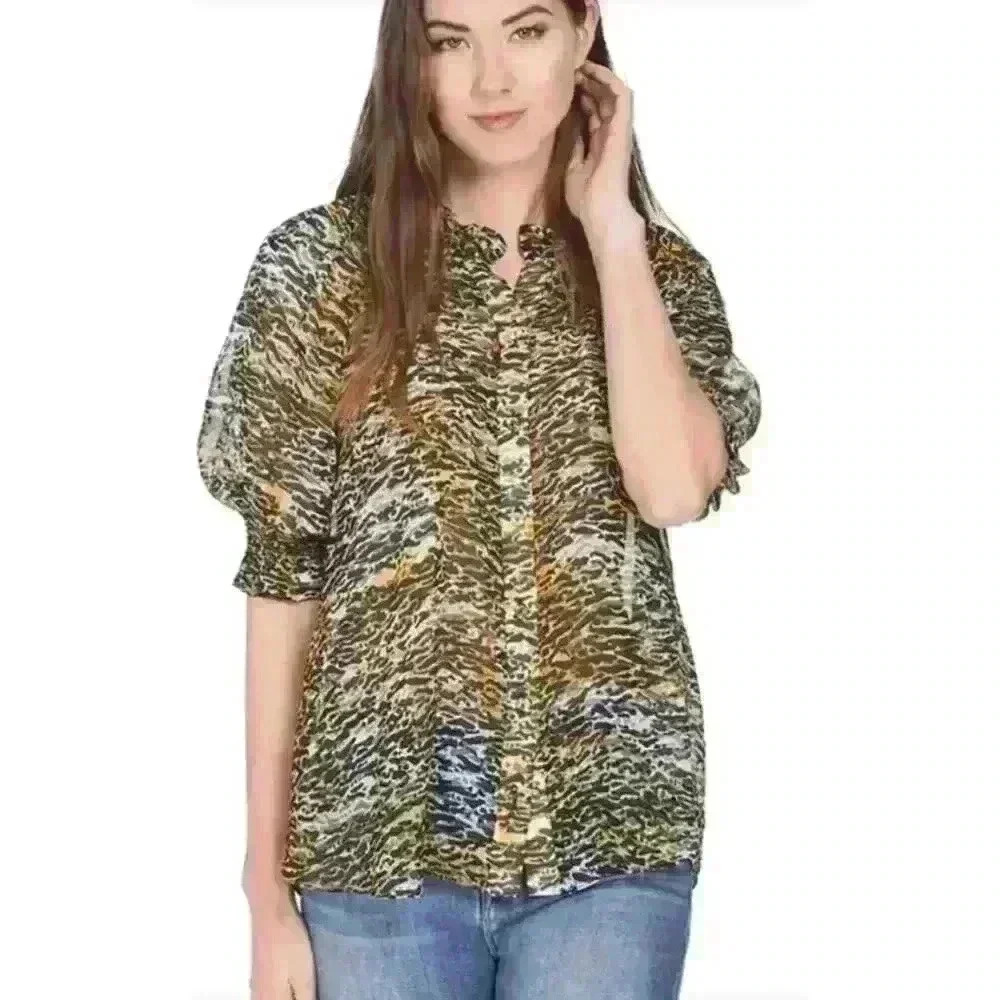 Saloni Skye Top | Sheer silk top US size 2